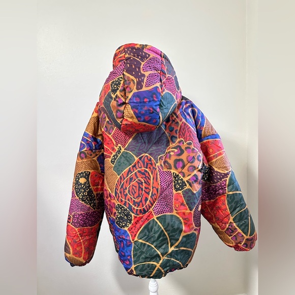 Farm Rio Cool Leopard Print Reversible Puffer Jacket Size XL - Picture 8 of 11